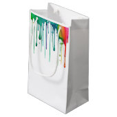 アートパーティーレインボー絵を描ドリップ スモールペーパーバッグ (裏面アングル)