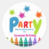 アートパーティー子紙杯 ラウンドシール (正面)