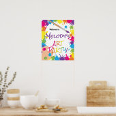 アートパーティー絵を描カラフル誕生日へようこそ ポスター (キッチン)