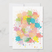 アートパーティー絵を描ズガール誕生日招待状 招待状 (裏面)