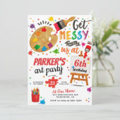 アートパーティー絵画誕生日 招待状 (スタンド正面)