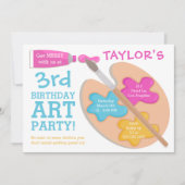 アートパーティー誕生日の絵画招待状 招待状 (正面)