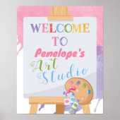 アートパーティー誕生日ウェルカムパーティーサイン ポスター (正面)