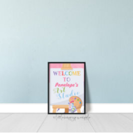 アートパーティー誕生日ウェルカムパーティーサイン ポスター