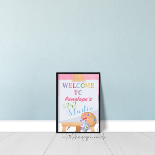 アートパーティー誕生日ウェルカムパーティーサイン ポスター