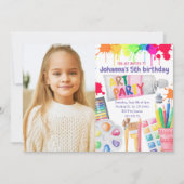 アートパーティー誕生日招待状芸術的パーティー 招待状 (正面)