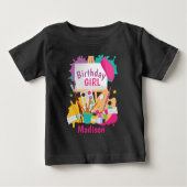 アートパーティー誕生日絵画シャツ誕生日 ベビーTシャツ (正面)