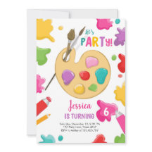 アートパーティー誕生日絵画招待状の工芸パーティー