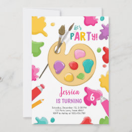 アートパーティー誕生日絵画招待状の工芸パーティー 招待状