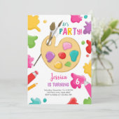 アートパーティー誕生日絵画招待状の工芸パーティー 招待状 (スタンド正面)