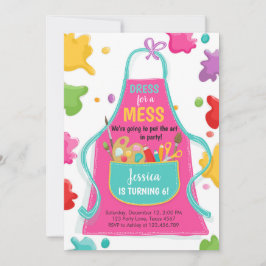 アートパーティー誕生日絵画招待状の工芸パーティー 招待状