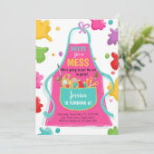 アートパーティー誕生日絵画招待状の工芸パーティー 招待状 (スタンド正面)