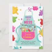 アートパーティー誕生日絵画招待状の工芸パーティー 招待状 (正面)