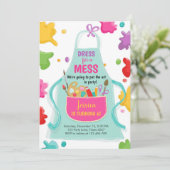 アートパーティー誕生日絵画招待状の工芸パーティー 招待状 (スタンド正面)