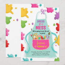 アートパーティー誕生日絵画招待状の工芸パーティー