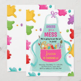 アートパーティー誕生日絵画招待状の工芸パーティー 招待状