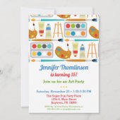 アートパーティー誕生日絵画招待状ズアーツクラフツ 招待状 (正面)