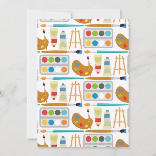 アートパーティー誕生日絵画招待状ズアーツクラフツ 招待状 (裏面)