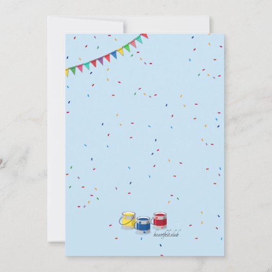 アートパーティー誕生祝い 招待状 (裏面)