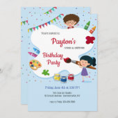 アートパーティー誕生祝い 招待状 (正面/裏面)