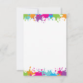 アートパーティー クラフト ペイント ガーリー バースデーパーティー サンキューカード (裏面)