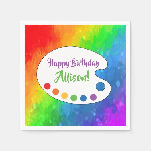 アートパーティー |絵を描カスタムパーティー スタンダードカクテルナプキン (正面)