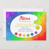 アートパーティー |絵を描パーティー 招待状 (正面)