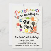 アートパーティー、誕生日 招待状 (正面)