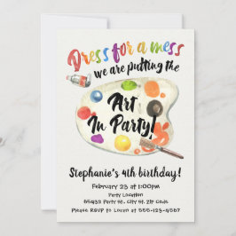 アートパーティー、誕生日 招待状