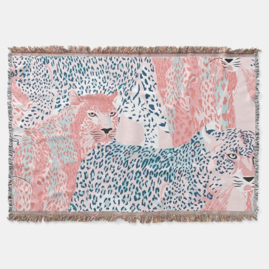アートヒョウ抽象芸術動物のパターン スローブランケット (正面)