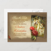 アートビクトリアンカップルアンティークの日付を保存 案内ポストカード (正面/裏面)