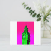 アートビッポップ・アートのグベンロンドントラベルピンクグリーン ポストカード (スタンド正面)