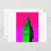 アートビッポップ・アートのグベンロンドントラベルピンクグリーン ポストカード (正面/裏面)