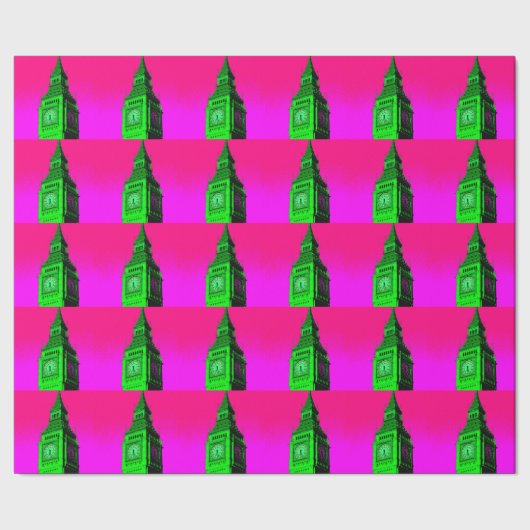 アートビッポップ・アートのグベンロンドントラベルピンクグリーン ラッピングペーパー (シーム)