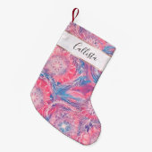 アートピッガーリークブルー絵を描フローライラスト スモールクリスマスストッキング (正面 (吊り時))