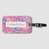 アートピッガーリークブルー絵を描フローライラスト ラゲッジタグ (正面横)