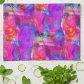 アートピンク、青、赤のテクスチャ背景 キッチンタオル (折り畳み)