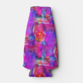 アートピンク、青、赤のテクスチャ背景 ボトルクーラー (正面)