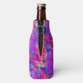 アートピンク、青、赤のテクスチャ背景 ボトルクーラー (ボトル裏面)