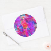 アートピンク、青、赤のテクスチャ背景 ラウンドシール (封筒)