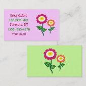 アートファンキーフラワービジネスカード 名刺 (正面/裏面)