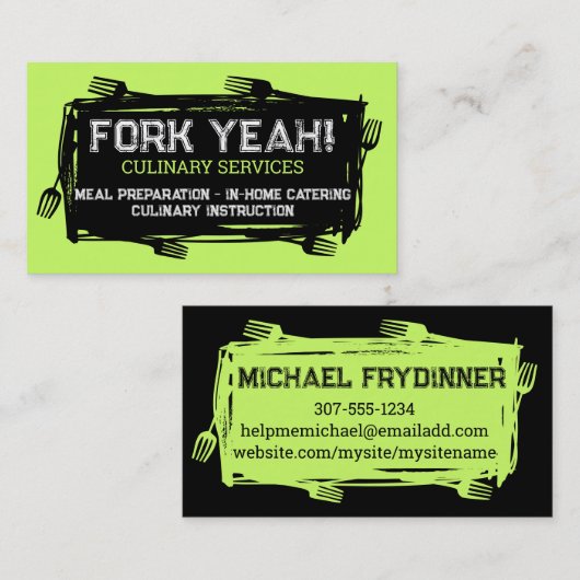 アートフォーク料理ケータリングビジネスカー… 名刺 (正面/裏面)