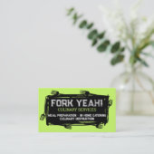 アートフォーク料理ケータリングビジネスカー… 名刺 (スタンド正面)