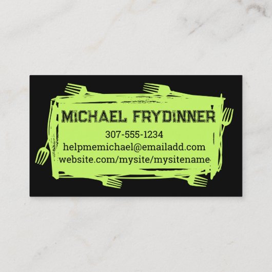 アートフォーク料理ケータリングビジネスカー… 名刺 (裏面)