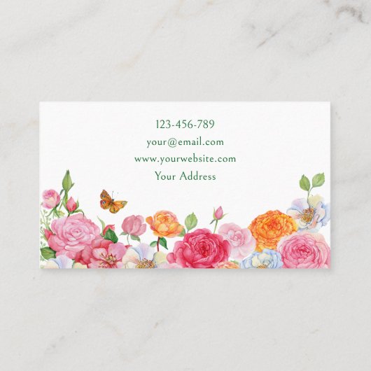 アートフラワーズバラ 名刺 (裏面)