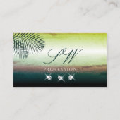 アートフルウォーターカラーズパーム葉ダイヤモンドモノグラム 名刺 (正面)