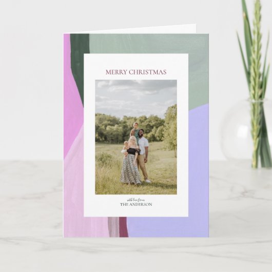 アートフルクリスマスホリデーフォトグリーティングカード シーズンカード (正面)