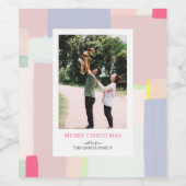 アートフルパステルクリスマスホリデーギフトフォト液体 ワインラベル (シングルラベル)