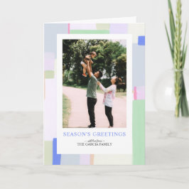 アートフルパステルクリスマスホリデーフォトカード シーズンカード