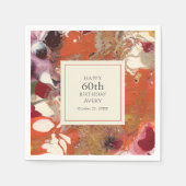 アートフル抽象芸術カラフルボホ60歳の誕生日パーティー スタンダードカクテルナプキン (正面)
